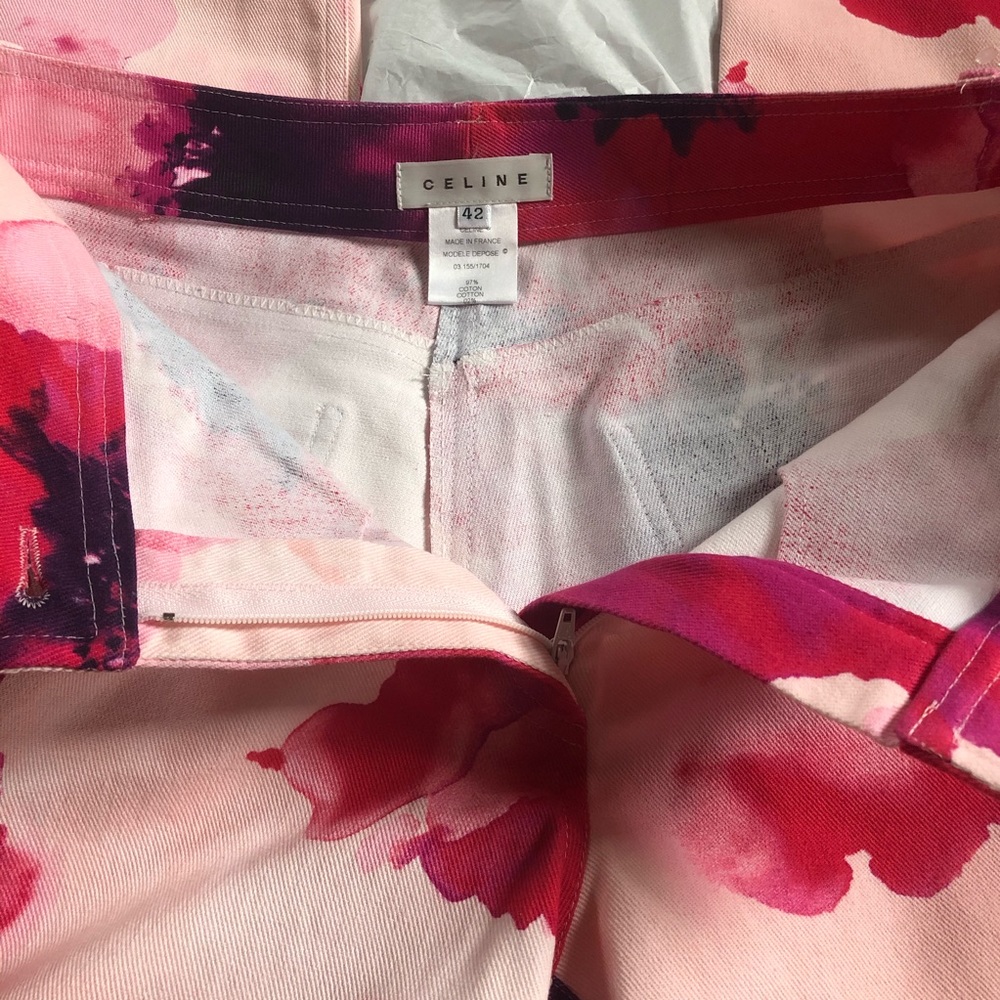 NWT Celine Pink Floral Stretch Denim Trousers 10 - Picture 14 of 15